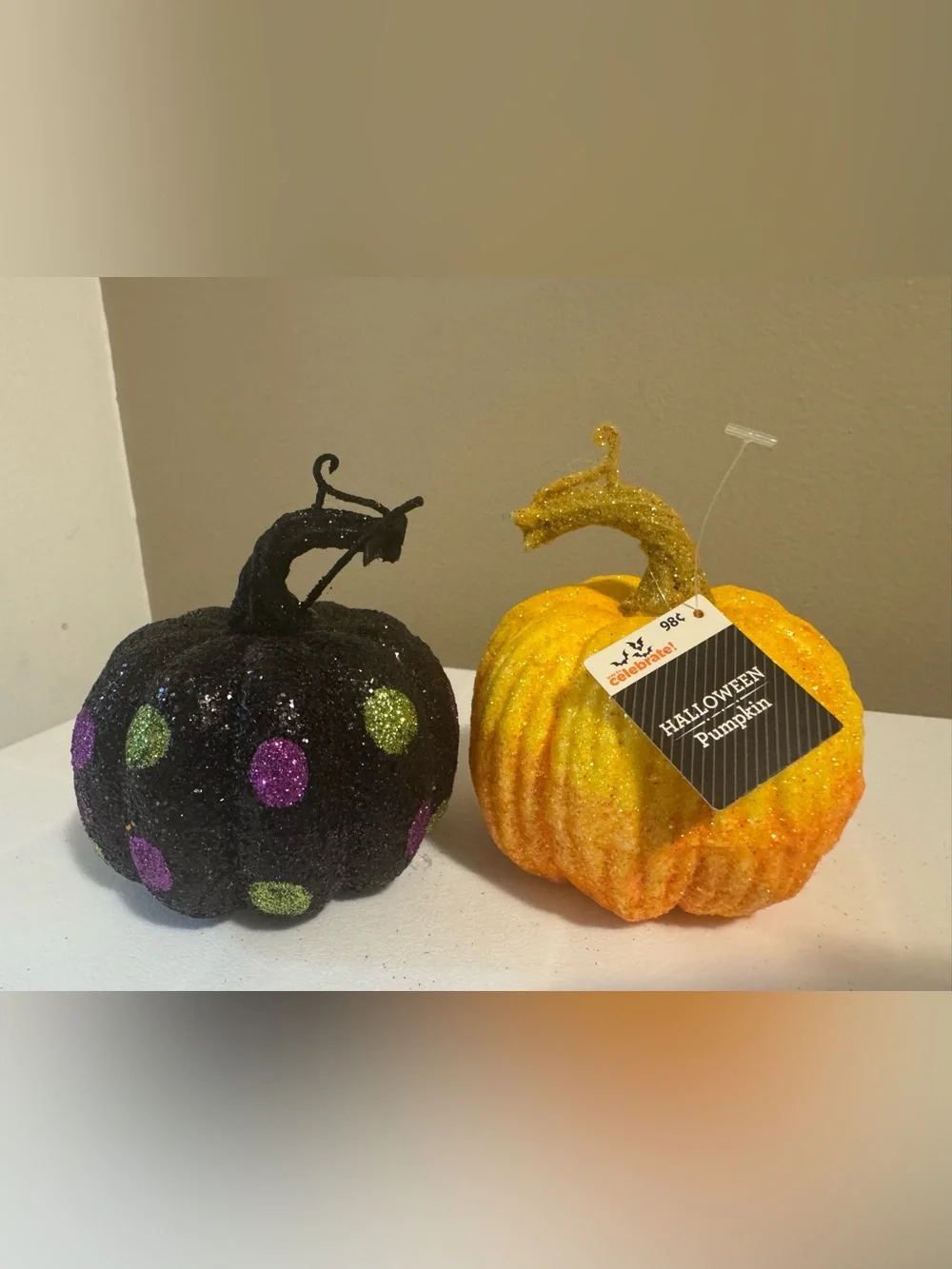 Halloween Decorative Glitter Small Foam Pumpkins